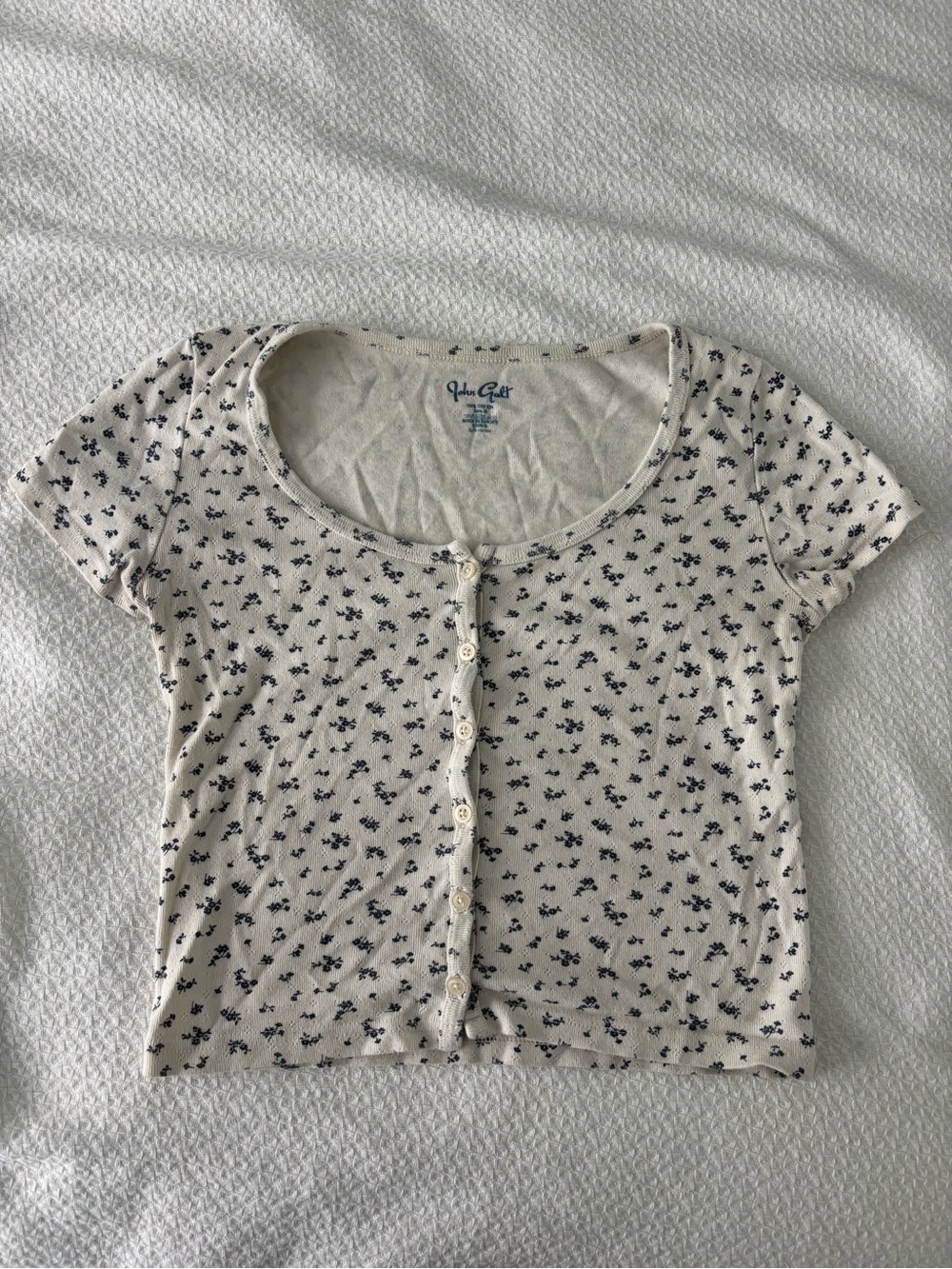 Brandy Melville John Galt cream top with navy flecks